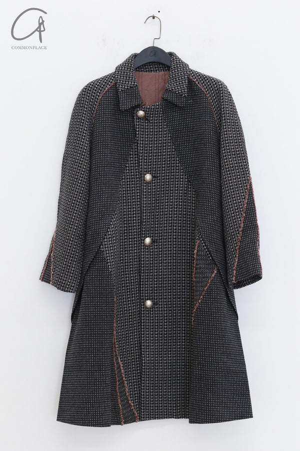 COMMUNS 24 Autumn/Winter Button-Down Wool Jacket France CMS-CS/24FW-M108A-DUSTY BLUE/CHECKS CS/24FW-M108A